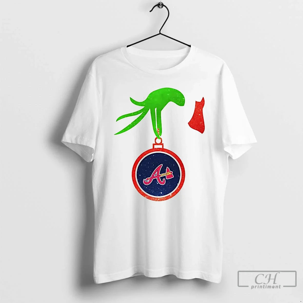 Classic Grinch Hand Holding Atlanta Braves Christmas - Adult & Kids T-Shirts, Sweatshirts & Hoodies apparel design preview 1