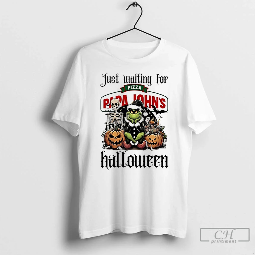 Classic Grinch Just Waiting For Papa Johns Pizza - Adult & Kids T-Shirts, Sweatshirts & Hoodies apparel design preview 1