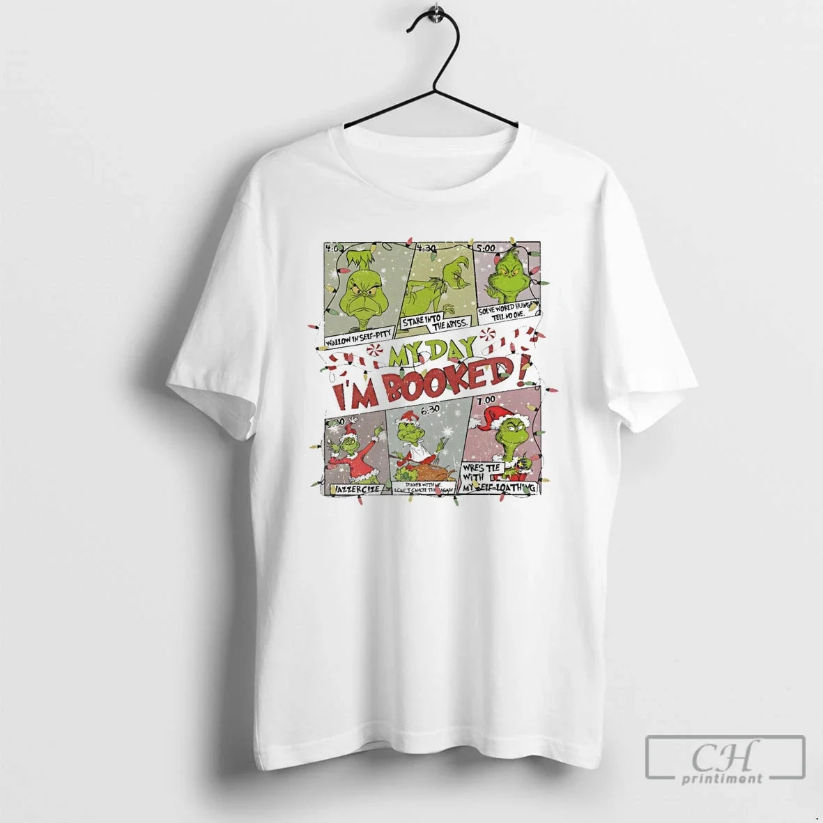 Classic Grinch My Day Im Booked Christmas White - Adult & Kids T-Shirts, Sweatshirts & Hoodies apparel design preview 1