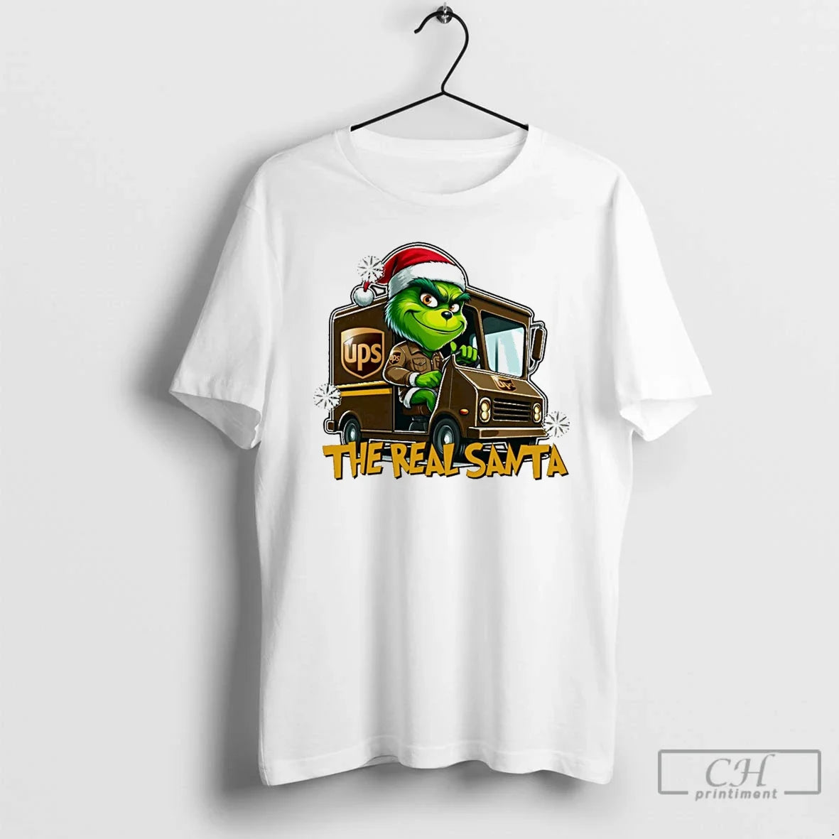 Classic Grinch The Real Santa Ups White - Adult & Kids T-Shirts, Sweatshirts & Hoodies apparel design preview 1