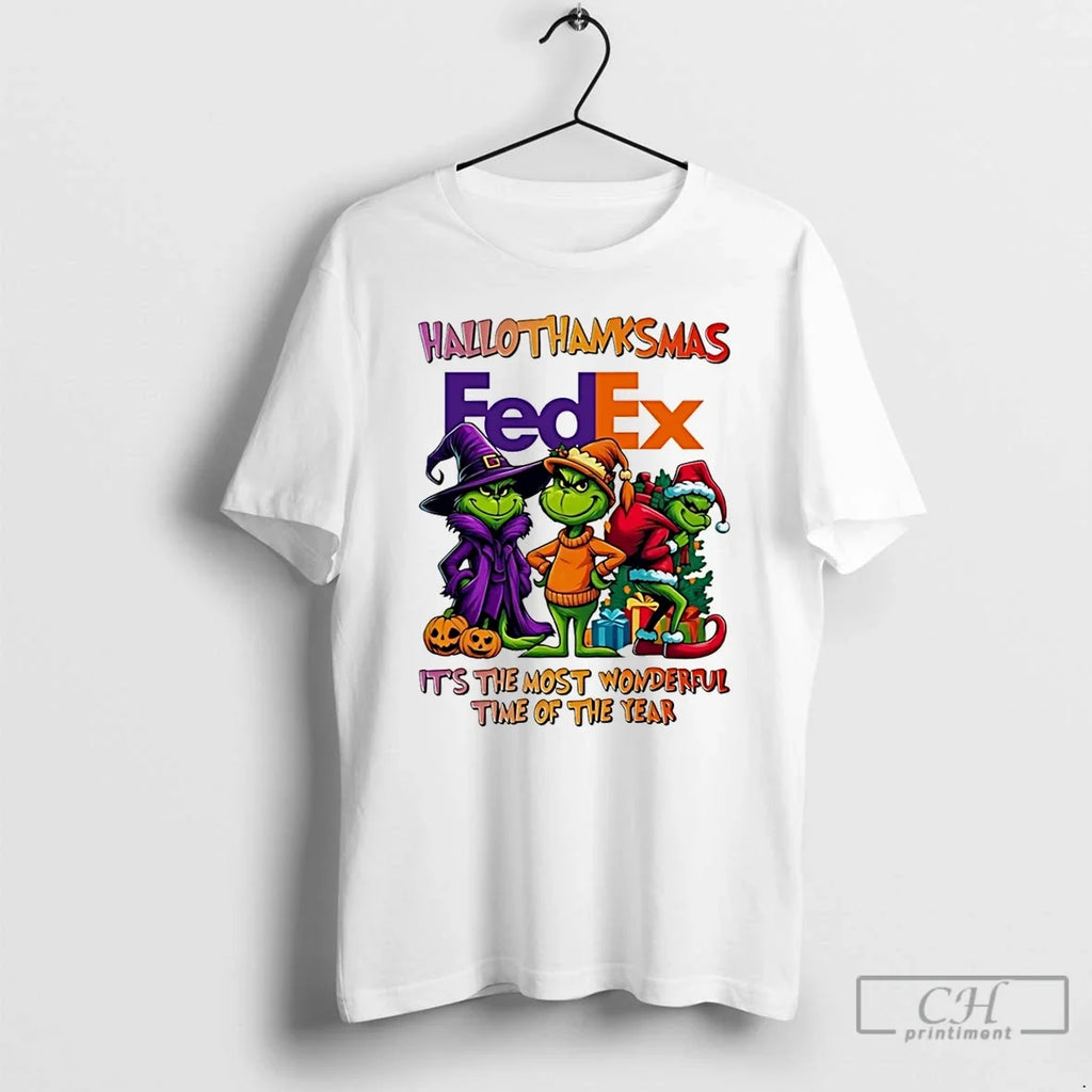 Classic Grinch X Fedex Its The Most Wonderful Time Of - Adult & Kids T-Shirts, Sweatshirts & Hoodies apparel design preview 1