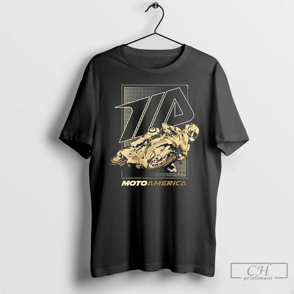 Classic Halftone Motoamerica Long Sleve - Adult & Kids T-Shirts, Sweatshirts & Hoodies apparel design preview 1
