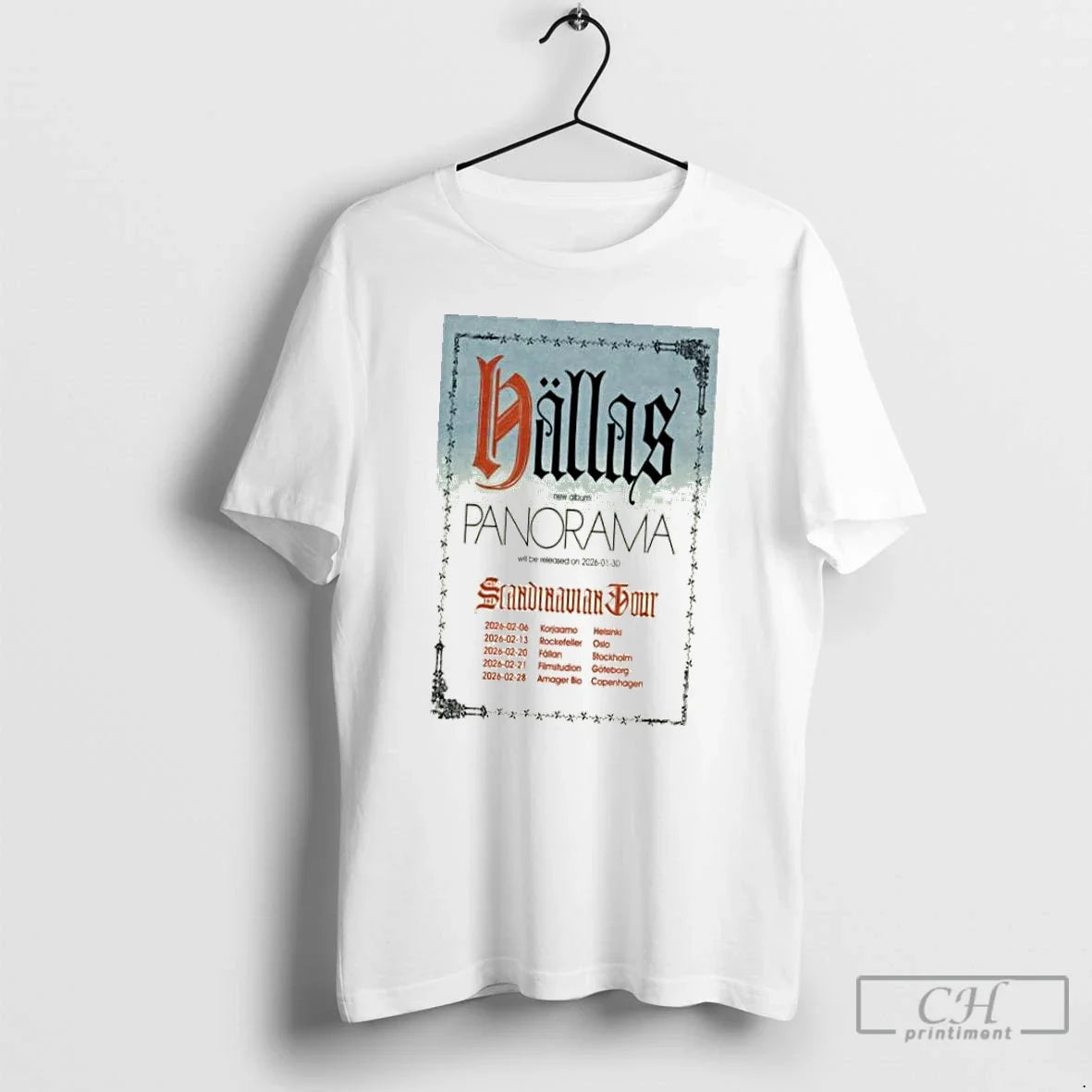 Classic Hallas New Album Panorama Scandinavian Tour - Adult & Kids T-Shirts, Sweatshirts & Hoodies apparel design preview 1