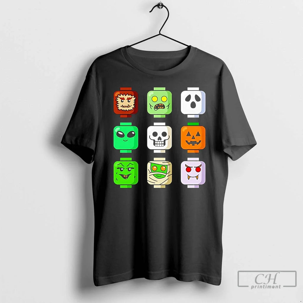 Classic Halloween Zombie Block Heads - Adult & Kids T-Shirts, Sweatshirts & Hoodies apparel design preview 1