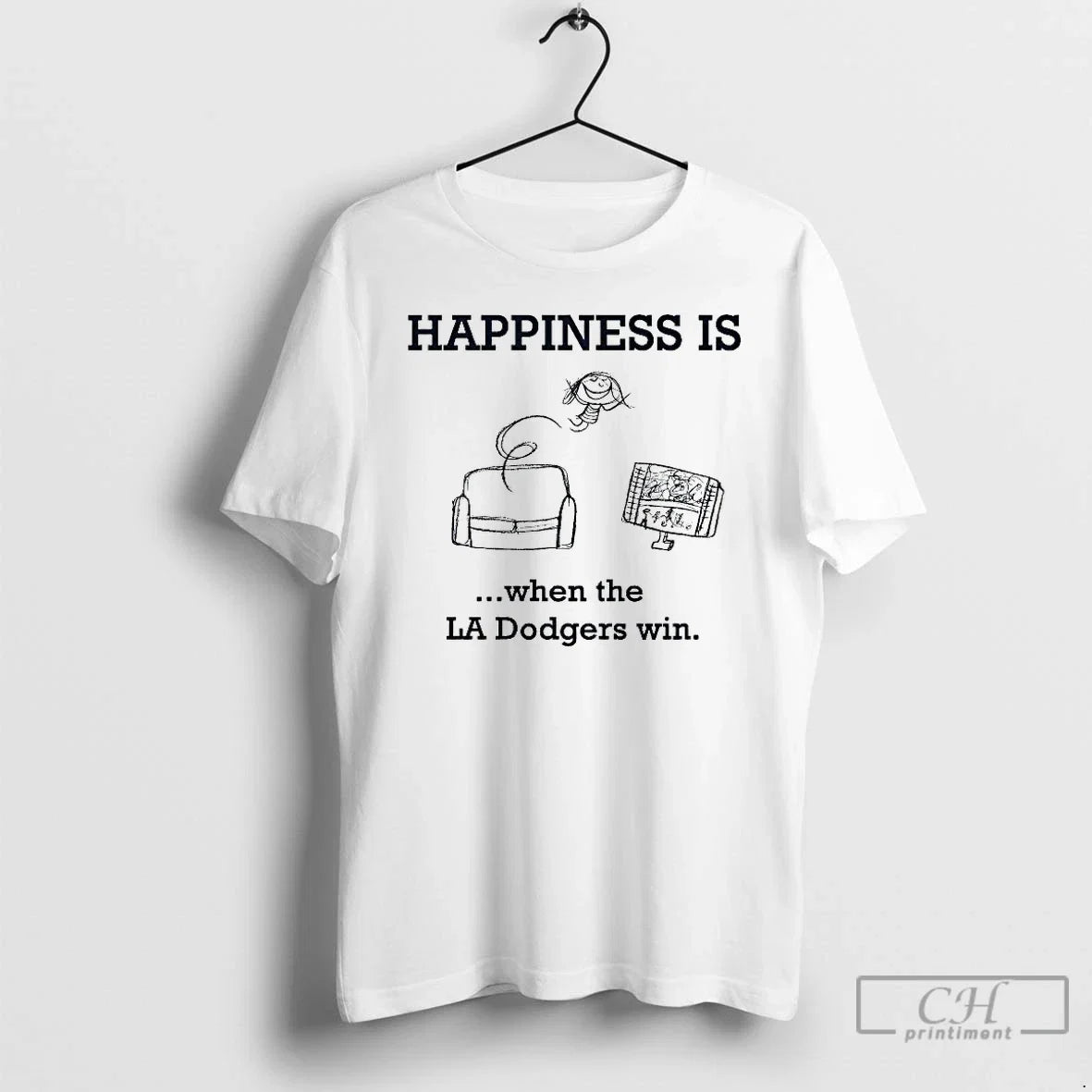 Classic Happiness Is When The La Dodgers Win - Adult & Kids T-Shirts, Sweatshirts & Hoodies apparel design preview 1