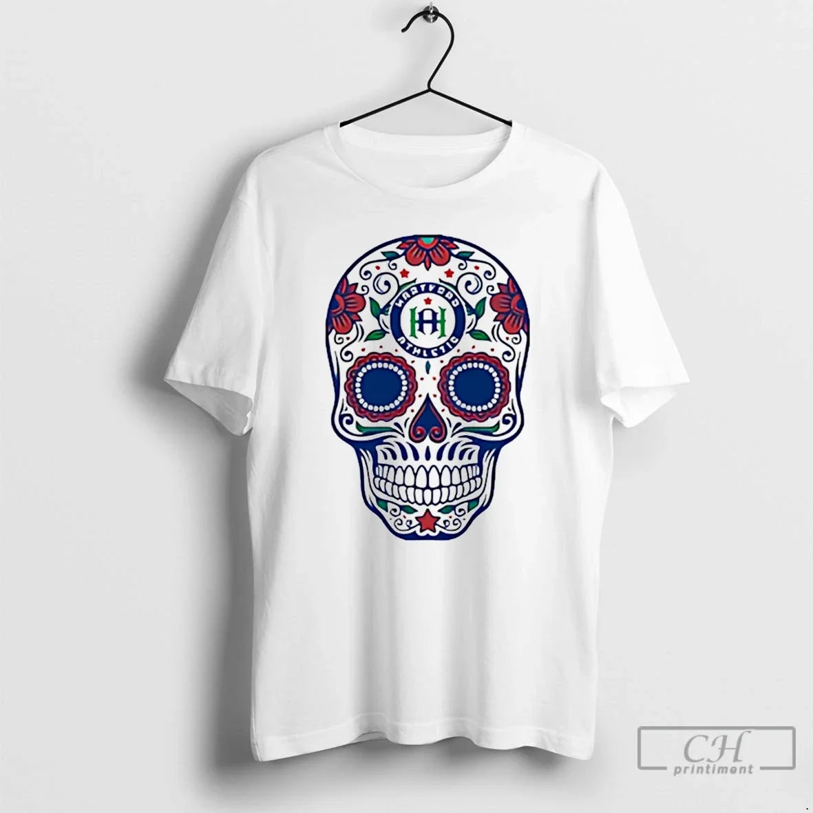 Classic Hartford Heather Kelly Green Sugar Skull - Adult & Kids T-Shirts, Sweatshirts & Hoodies apparel design preview 1