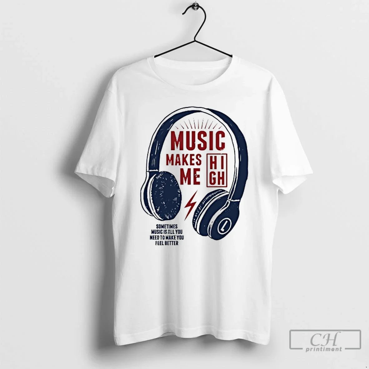 Classic Headphone Music Makes Me Sometimes Is All You - Adult & Kids T-Shirts, Sweatshirts & Hoodies apparel design preview 1