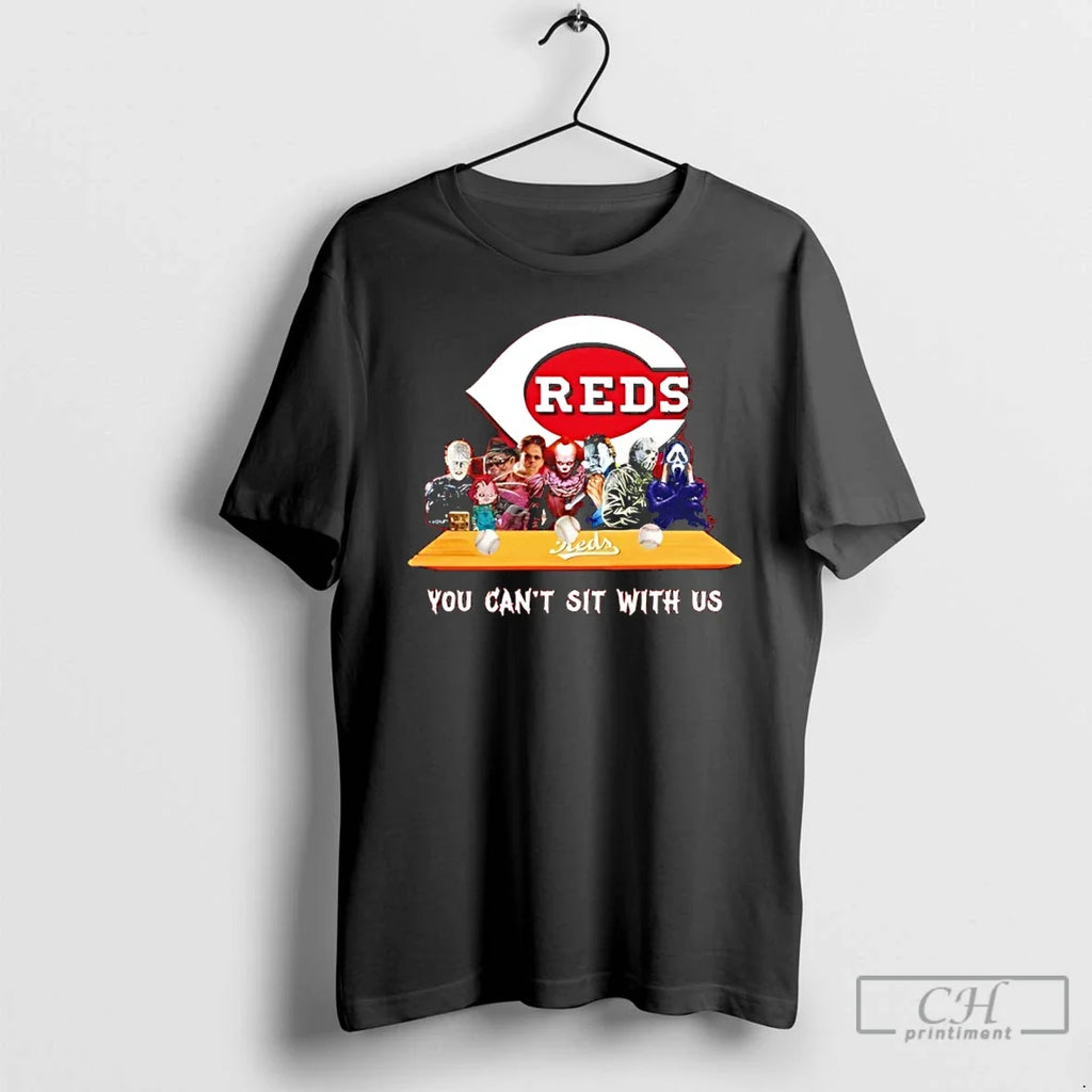 Classic Horror Movie Characters You Cant Sit With Us - Adult & Kids T-Shirts, Sweatshirts & Hoodies apparel design preview 1