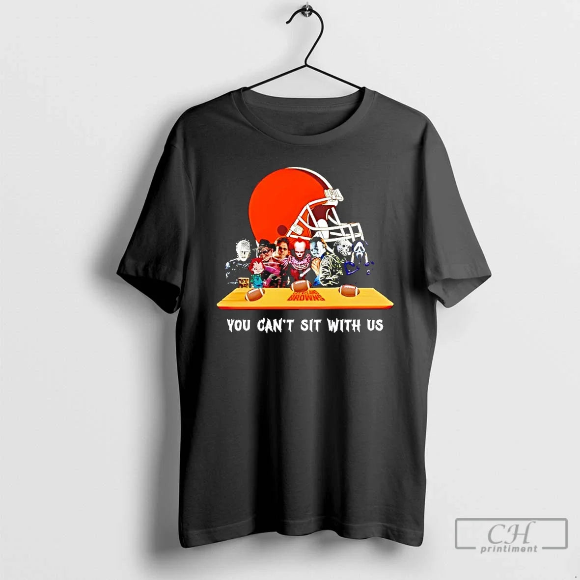 Classic Horror Movie Characters You Cant Sit With Us - Adult & Kids T-Shirts, Sweatshirts & Hoodies apparel design preview 1