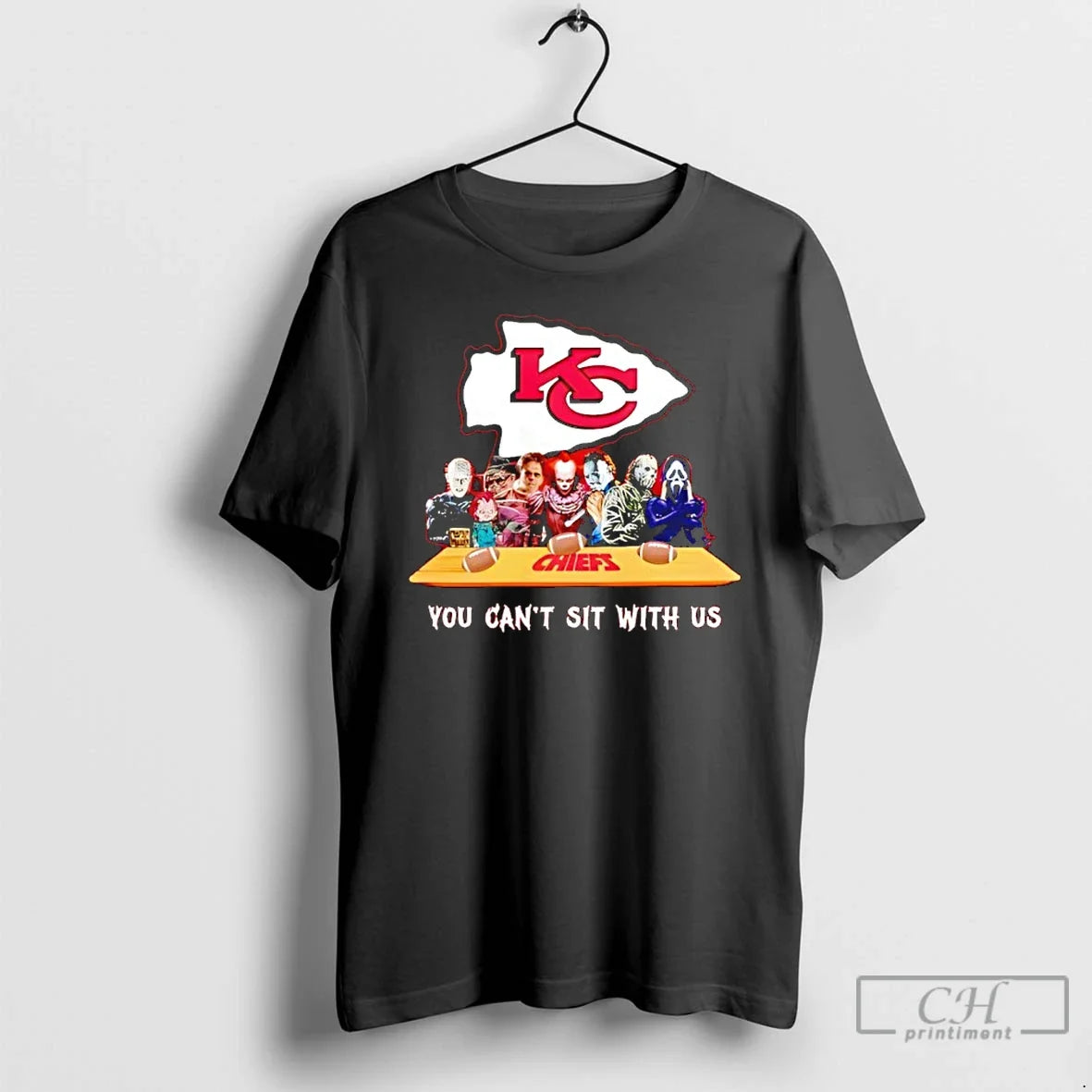 Classic Horror Movie Characters You Cant Sit With Us - Adult & Kids T-Shirts, Sweatshirts & Hoodies apparel design preview 1