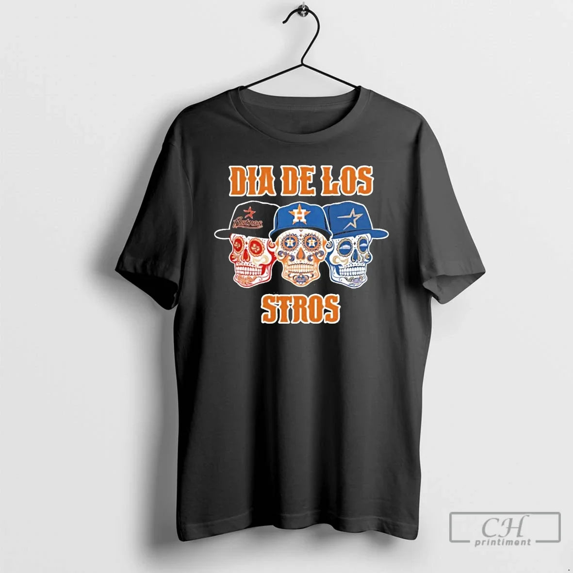 Classic Houston Astros Dia De Los Stros Sugar Skull - Adult & Kids T-Shirts, Sweatshirts & Hoodies apparel design preview 1