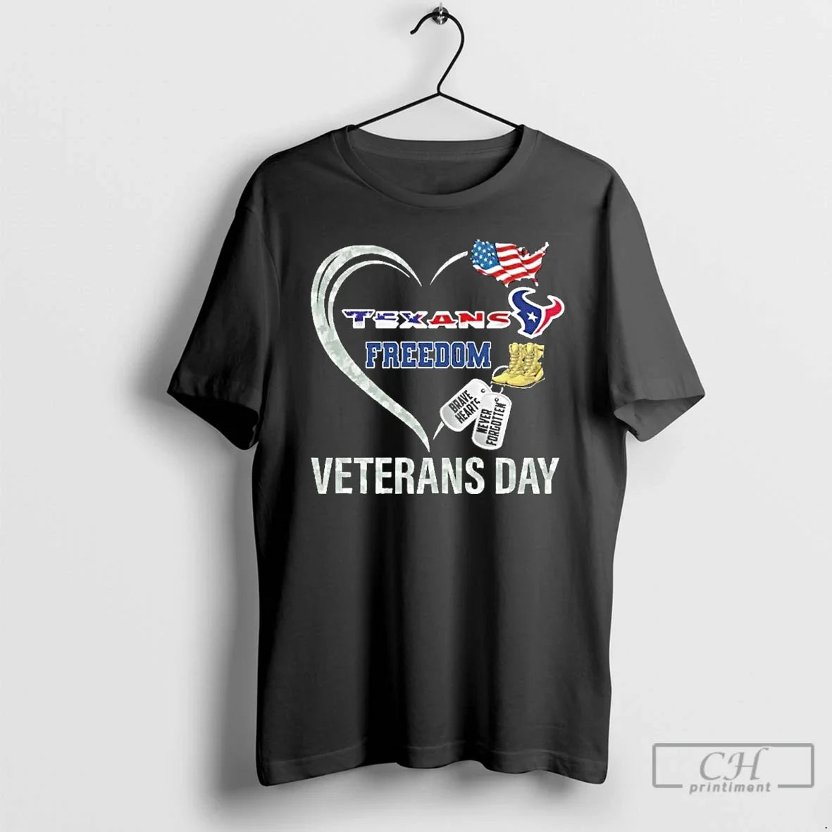 Classic Houston Texans Freedom Veterans Day - Adult & Kids T-Shirts, Sweatshirts & Hoodies apparel design preview 1