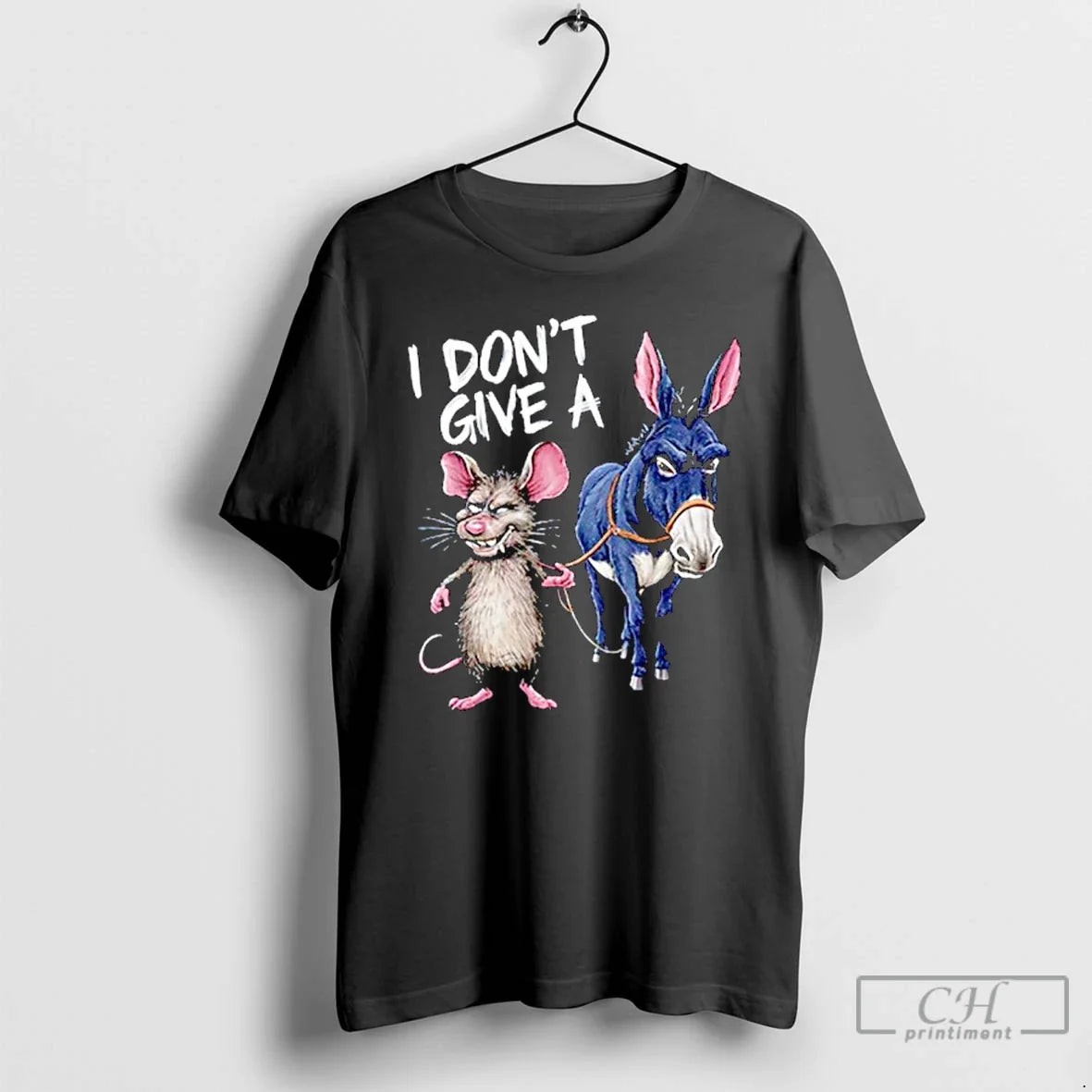 Classic I Dont Give A Rats Ass Mouse And Donkey - Adult & Kids T-Shirts, Sweatshirts & Hoodies apparel design preview 1