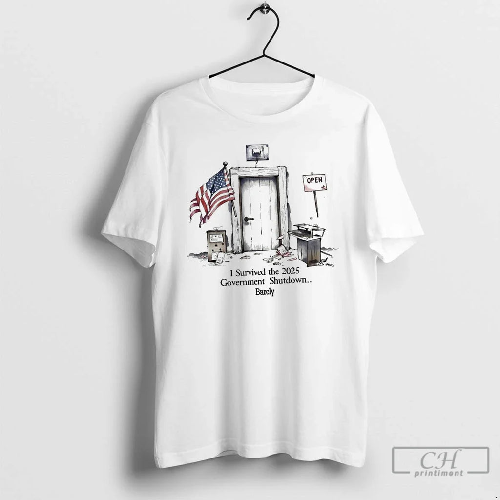 Classic I Survived The 2025 Government Shutdown - Adult & Kids T-Shirts, Sweatshirts & Hoodies apparel design preview 1