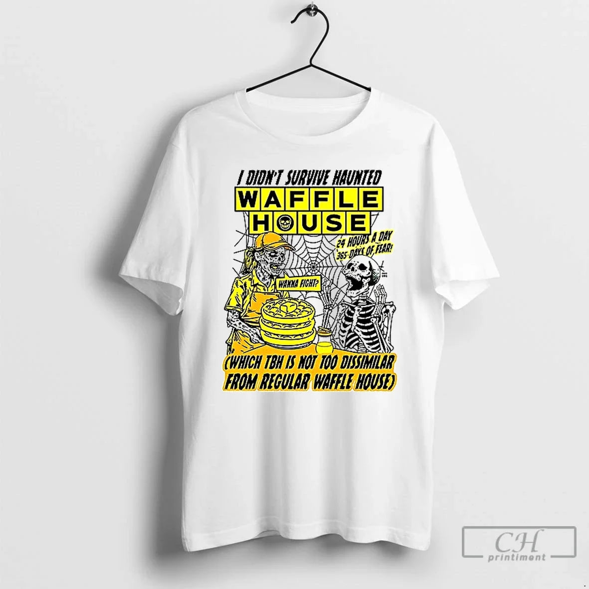 Classic I Didnt Survive Haunted Waffle House T Shirs - Adult & Kids T-Shirts, Sweatshirts & Hoodies apparel design preview 1
