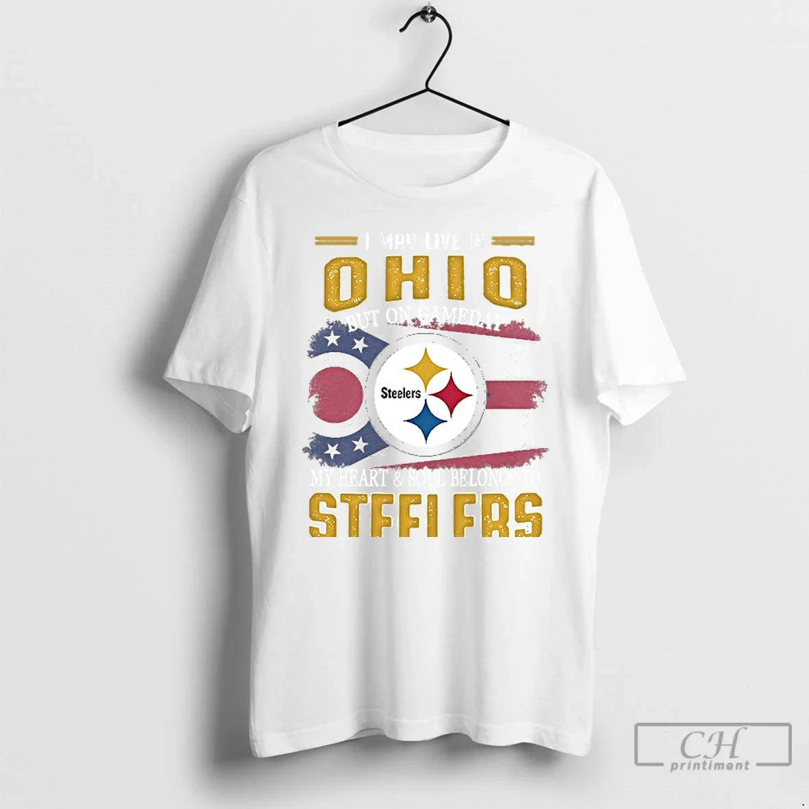 Classic I May Live In Ohio But On Gameday My Heart - Adult & Kids T-Shirts, Sweatshirts & Hoodies apparel design preview 1