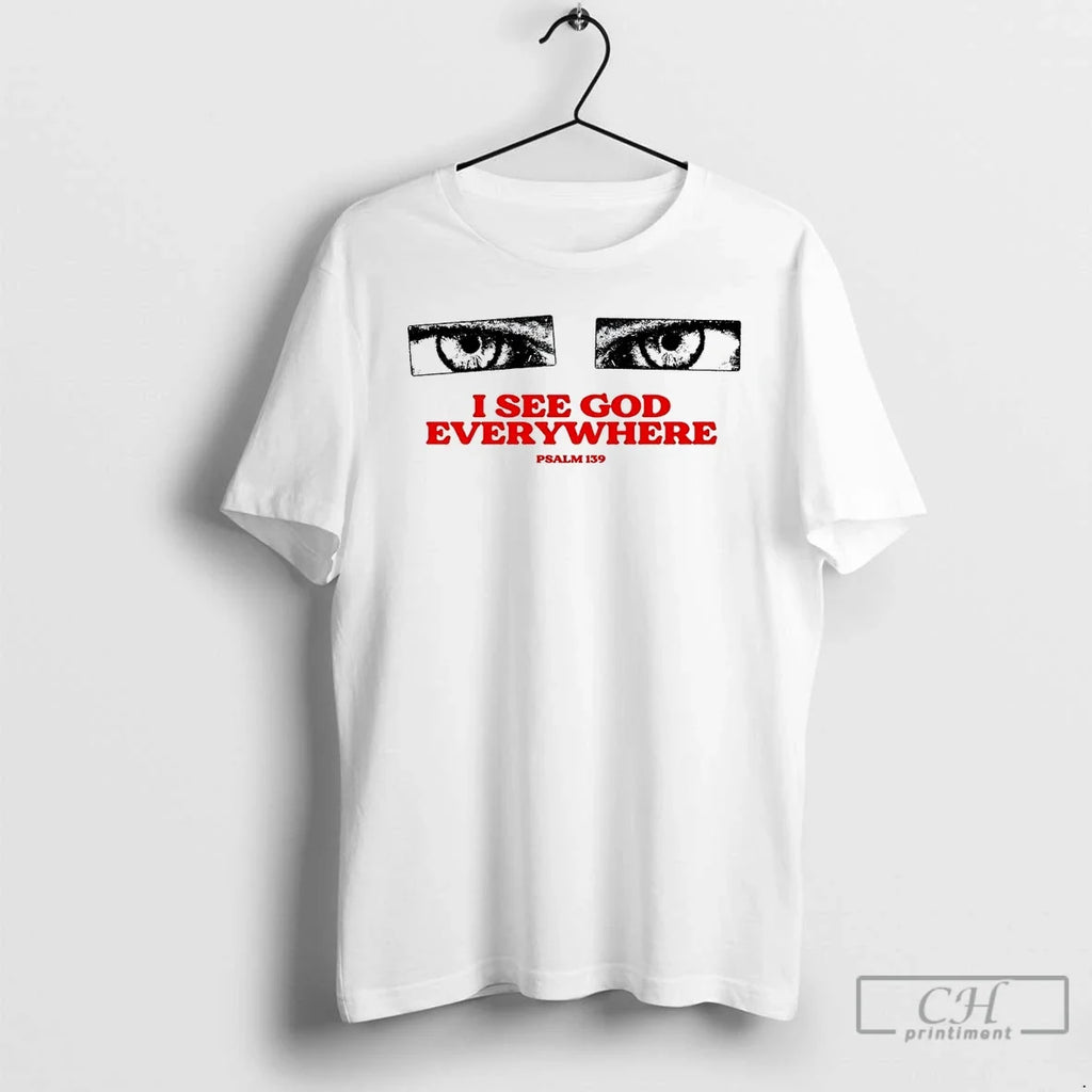 Classic I See God Everywhere Psalm 139 White - Adult & Kids T-Shirts, Sweatshirts & Hoodies apparel design preview 1