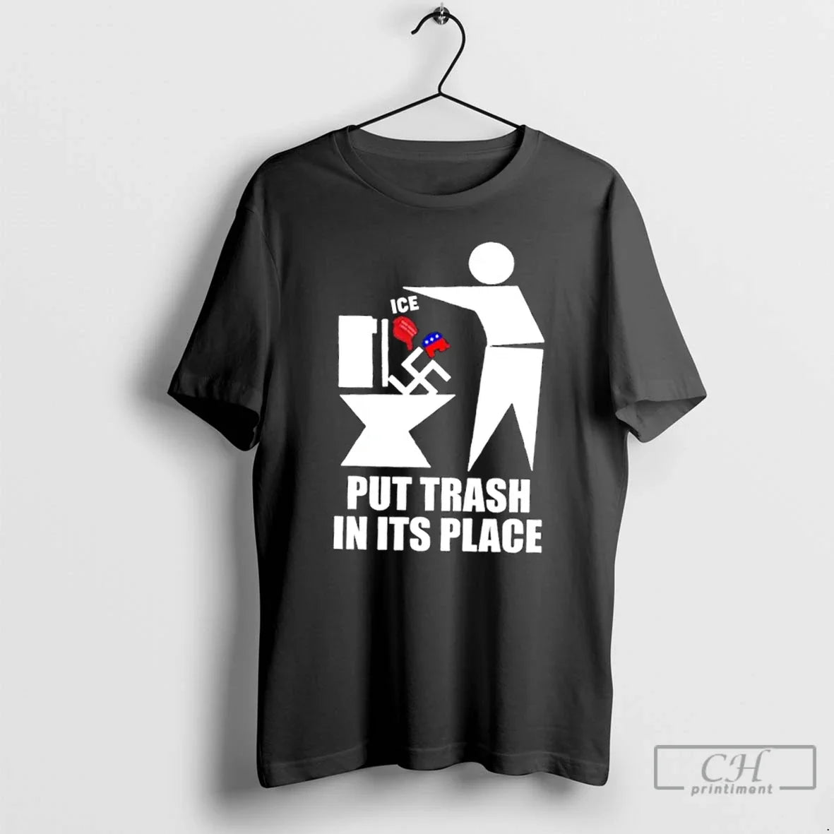 Classic Ice Toilet Put Trash In Its Place - Adult & Kids T-Shirts, Sweatshirts & Hoodies apparel design preview 1