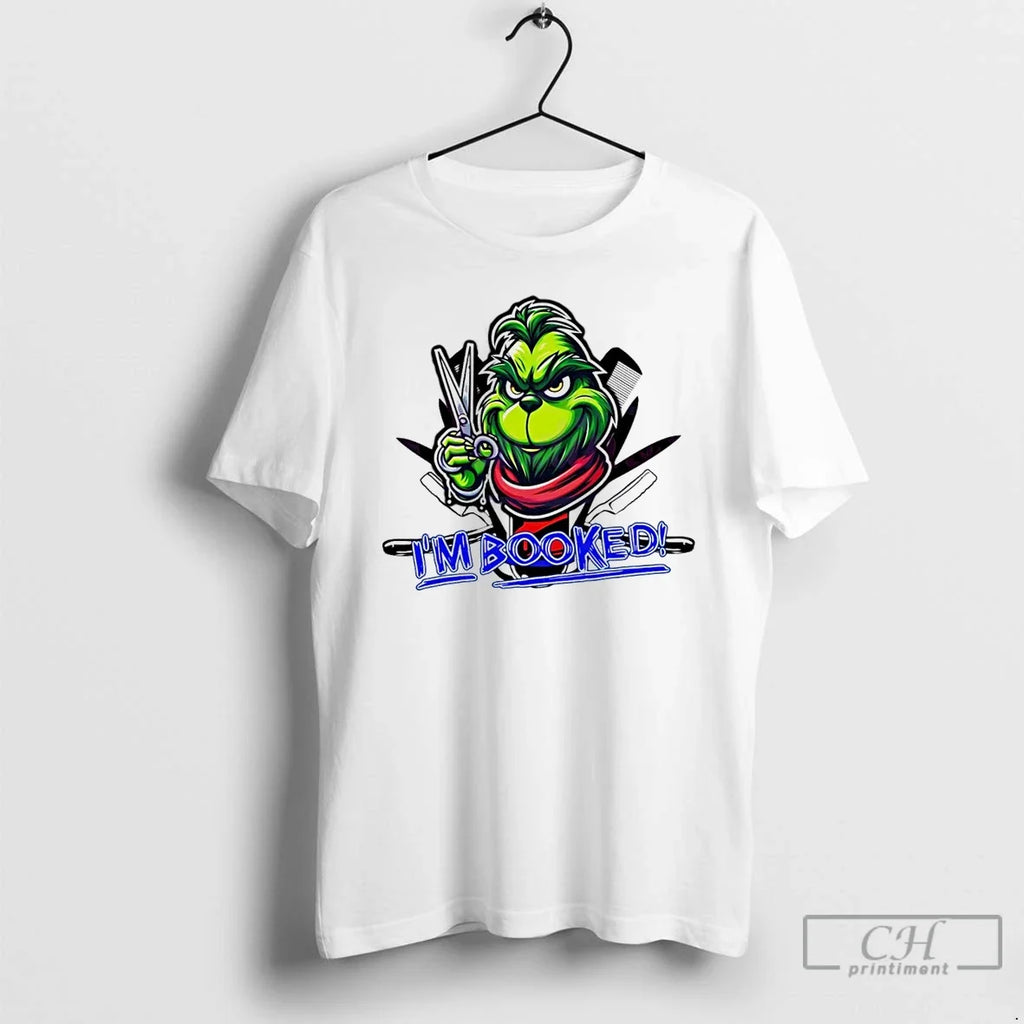 Classic Im Booked Christmas Grinch Hair Stylist White - Adult & Kids T-Shirts, Sweatshirts & Hoodies apparel design preview 1