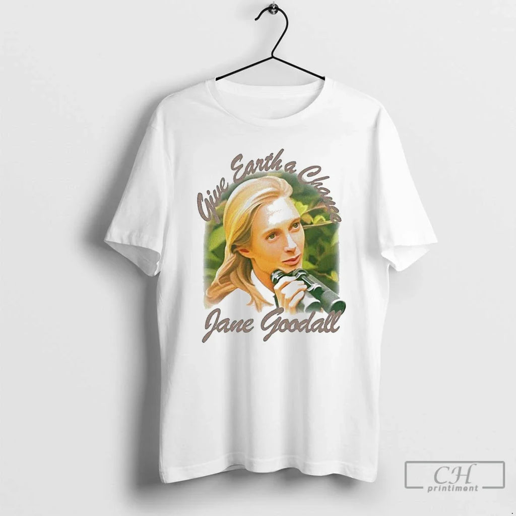 Classic Jane Goodall Give Earth A Chance - Adult & Kids T-Shirts, Sweatshirts & Hoodies apparel design preview 1