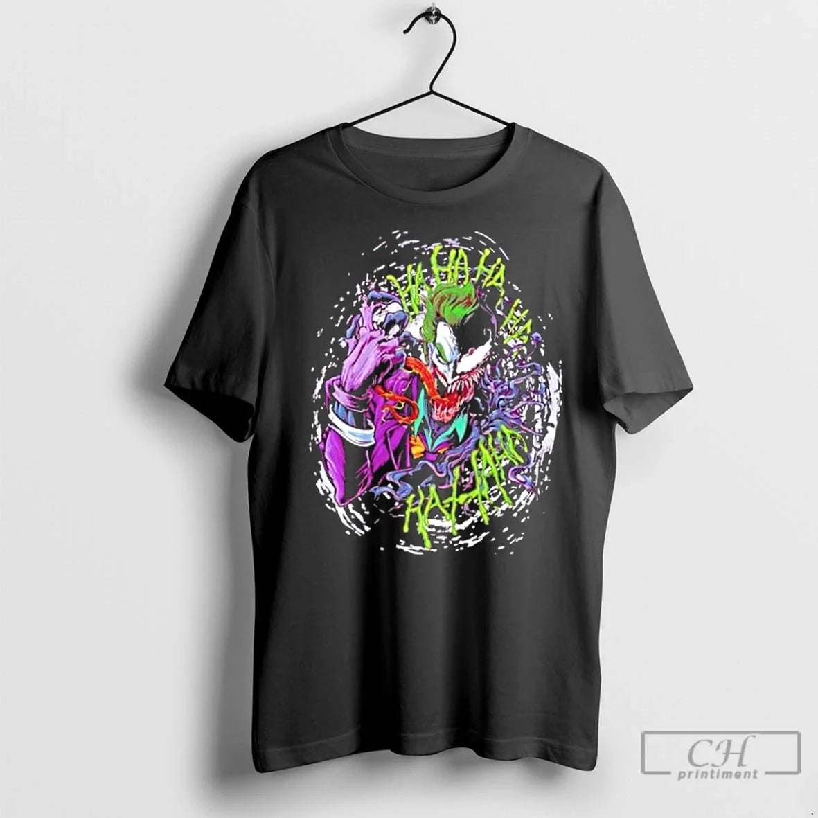 Classic Joker Symbiote Villain Fusion Parody - Adult & Kids T-Shirts, Sweatshirts & Hoodies apparel design preview 1