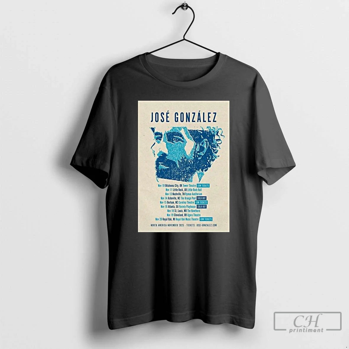Classic Jose Gonzalez North America Tour November - Adult & Kids T-Shirts, Sweatshirts & Hoodies apparel design preview 1