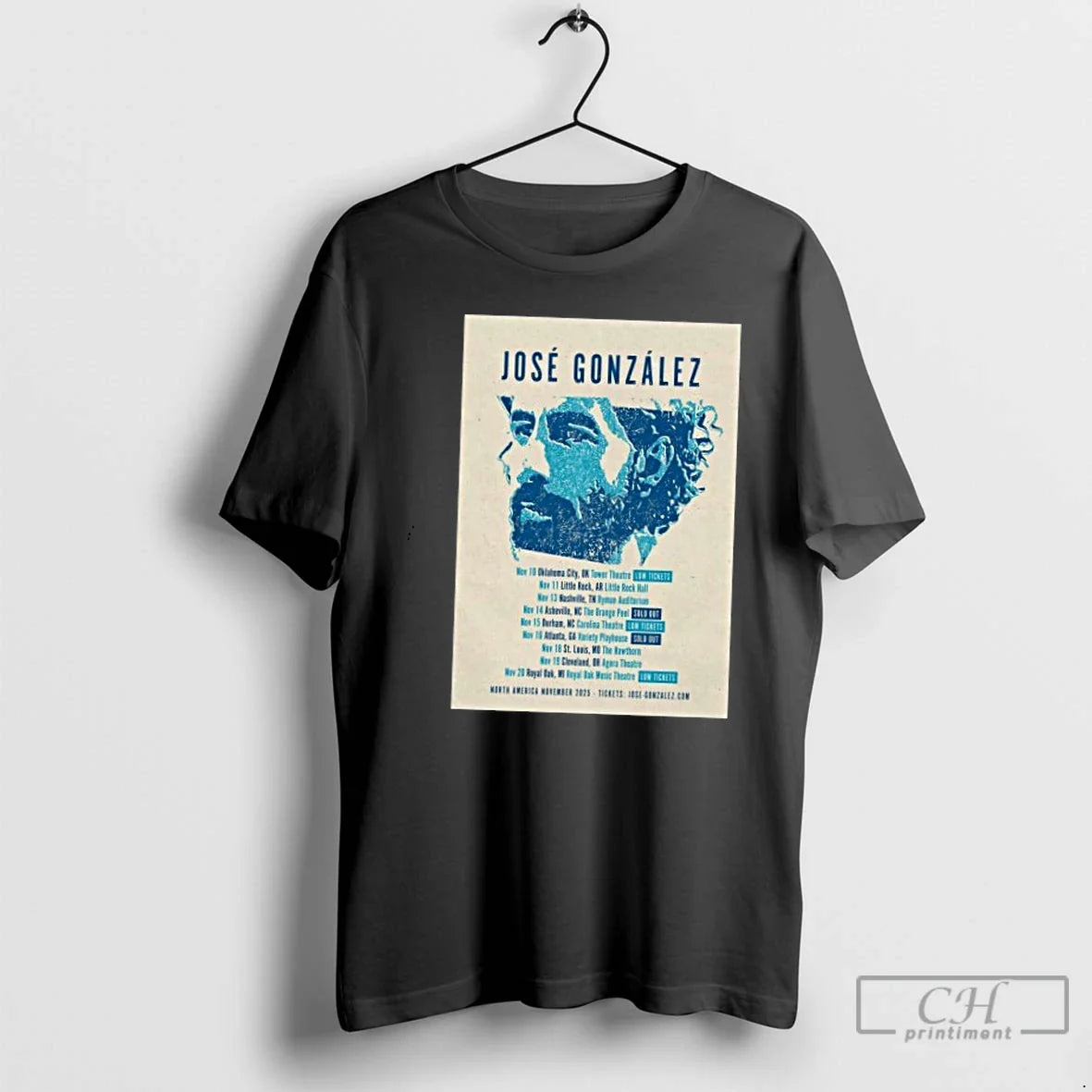 Classic Jose Gonzalez North America Tour November - Adult & Kids T-Shirts, Sweatshirts & Hoodies apparel design preview 1