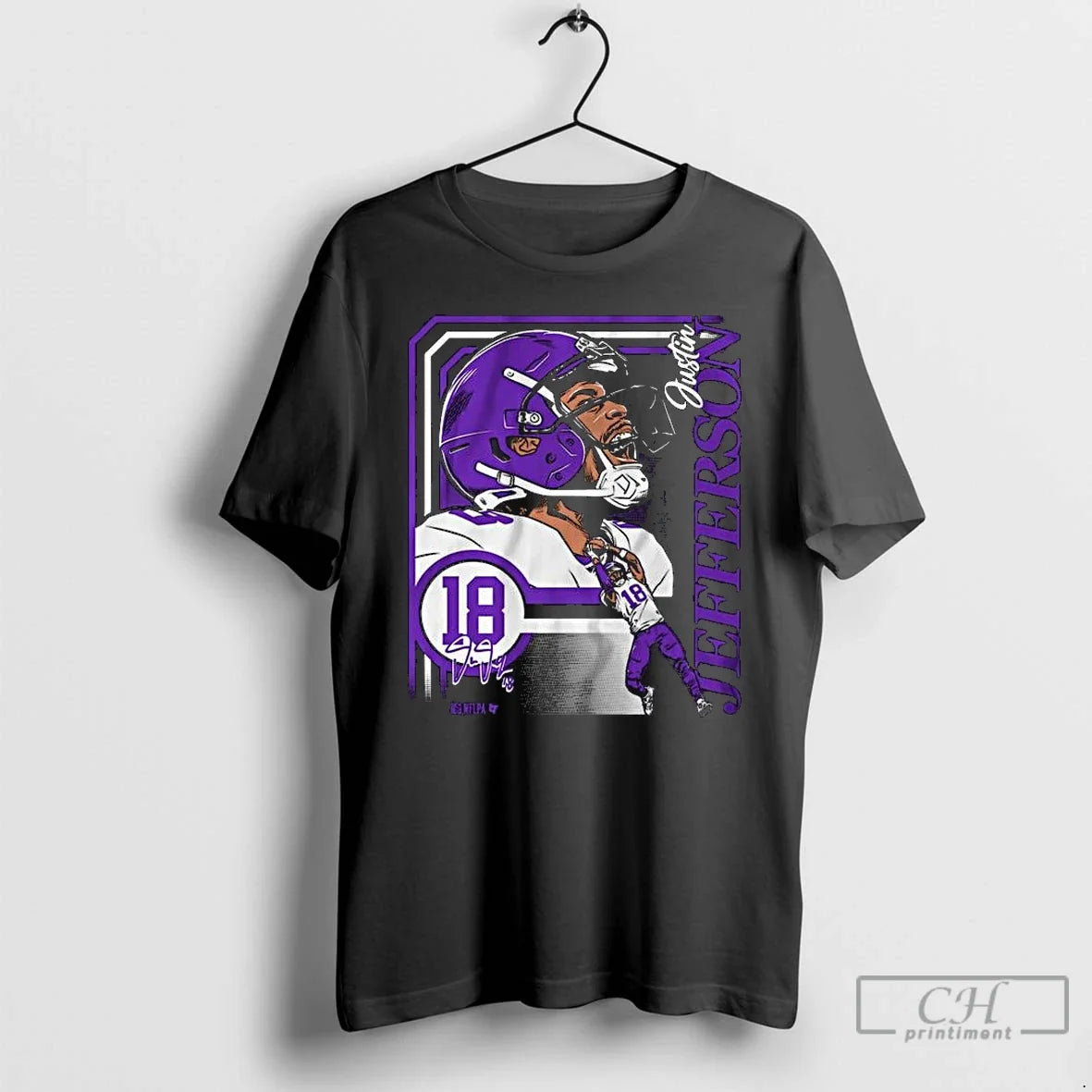 Classic Justin Jefferson Collage Frame Long Sleve - Adult & Kids T-Shirts, Sweatshirts & Hoodies apparel design preview 1