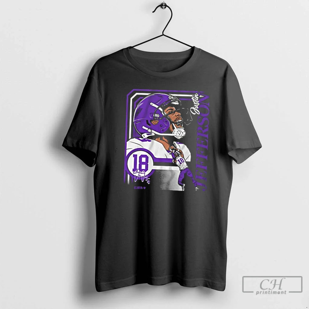 Classic Justin Jefferson Collage Frame - Adult & Kids T-Shirts, Sweatshirts & Hoodies apparel design preview 1