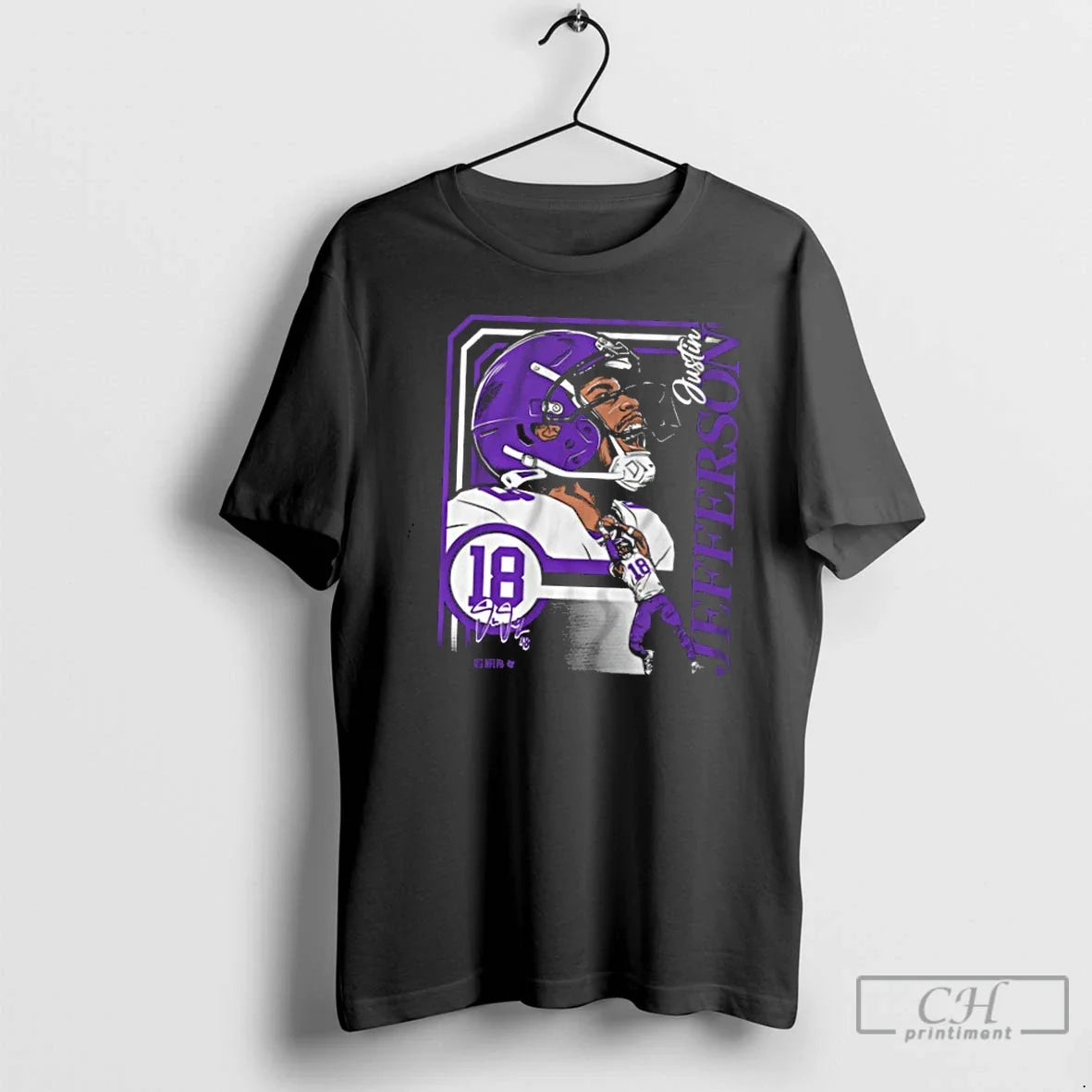 Classic Justin Jefferson Collage Frame - Adult & Kids T-Shirts, Sweatshirts & Hoodies apparel design preview 1