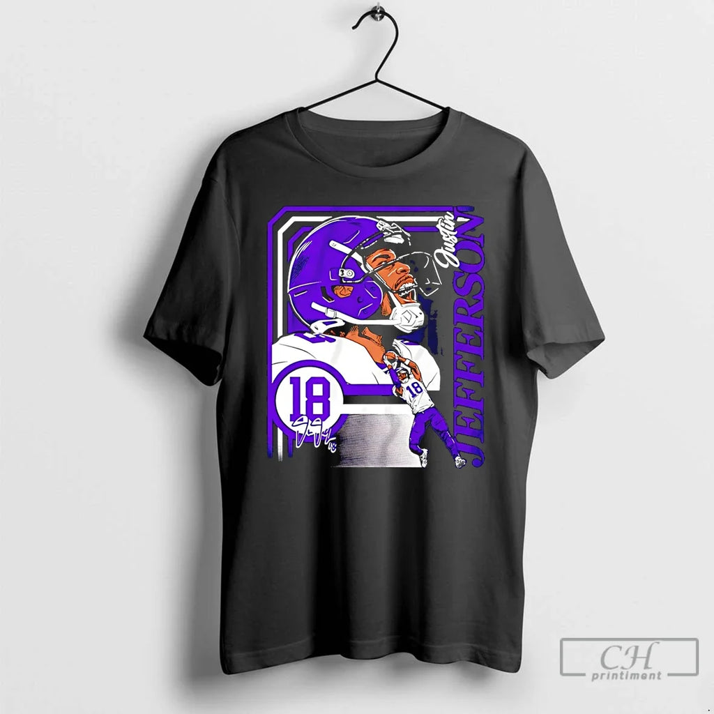 Classic Justin Jefferson Minnesota Vikings Collage - Adult & Kids T-Shirts, Sweatshirts & Hoodies apparel design preview 1