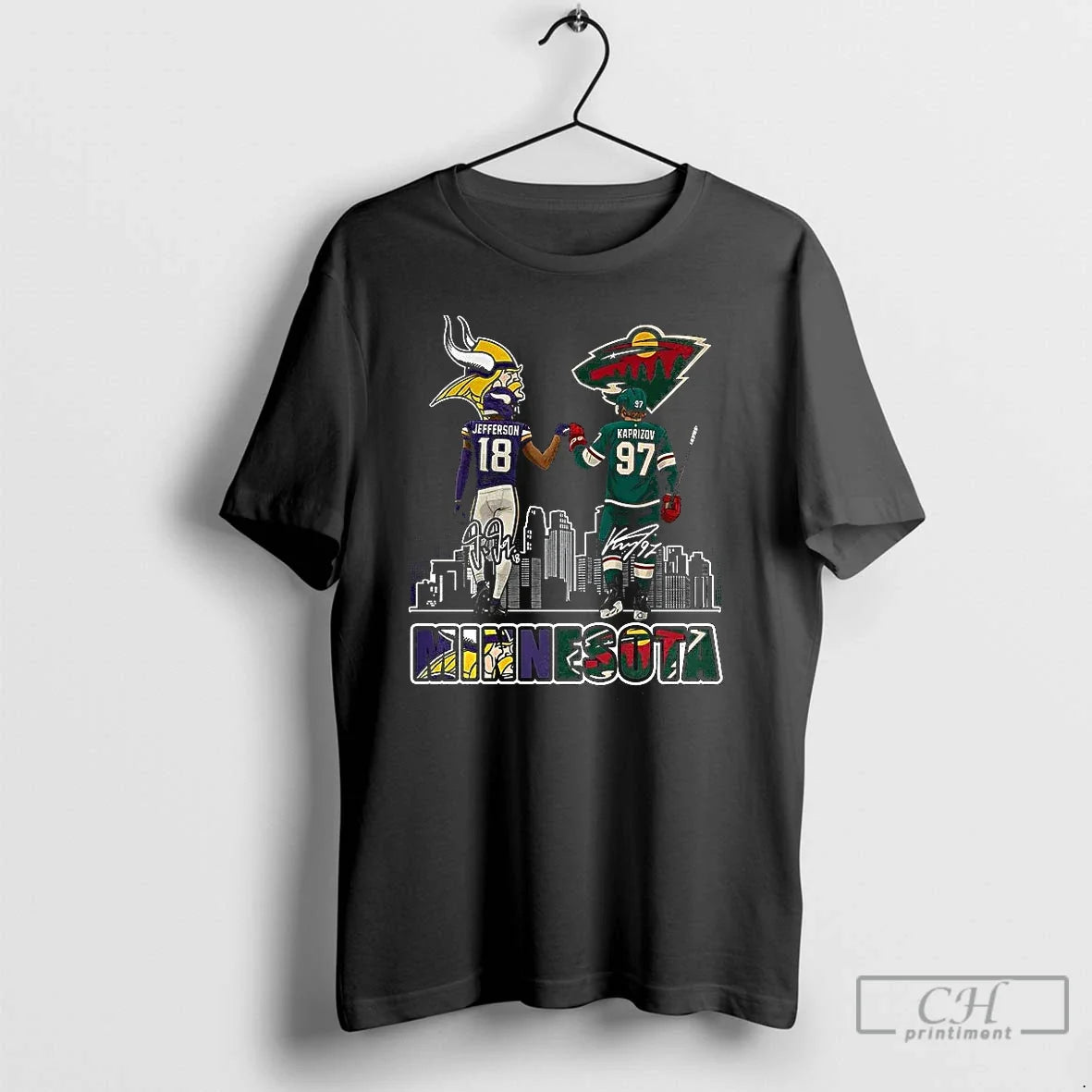Classic Justin Jefferson Minnesota Vikings Touch Hand - Adult & Kids T-Shirts, Sweatshirts & Hoodies apparel design preview 1