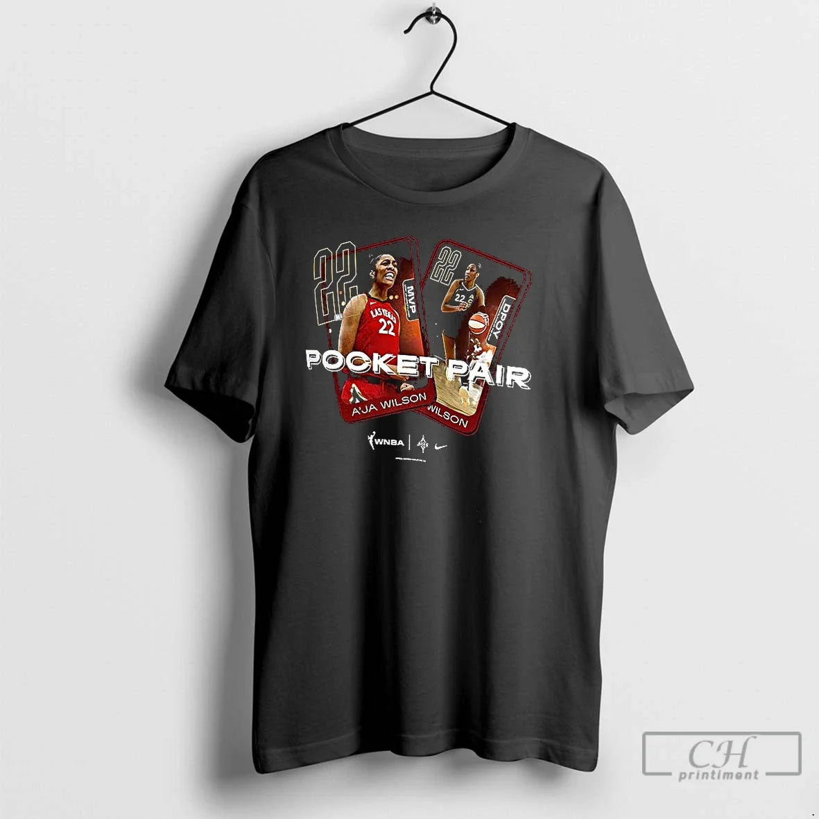 Classic Las Vegas Aces Aja Wilson Pocket Pair - Adult & Kids T-Shirts, Sweatshirts & Hoodies apparel design preview 1