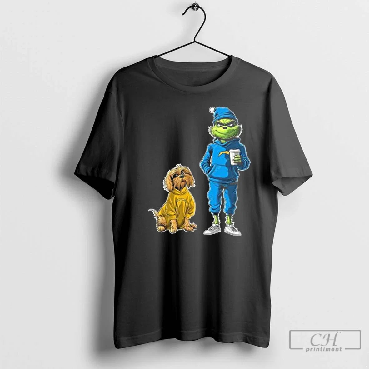 Classic Los Angeles Chargers Grinch And Dog Christmas - Adult & Kids T-Shirts, Sweatshirts & Hoodies apparel design preview 1