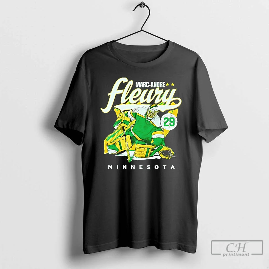 Classic Marc Andre Fleury 29 Minnesota Wild Hockey - Adult & Kids T-Shirts, Sweatshirts & Hoodies apparel design preview 1