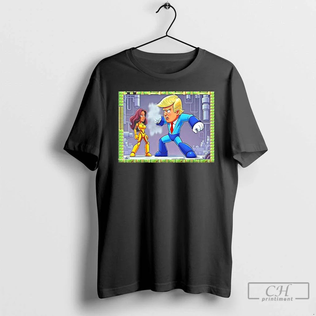 Classic Mega Man Donald J Trump Vs Kamala Harris - Adult & Kids T-Shirts, Sweatshirts & Hoodies apparel design preview 1