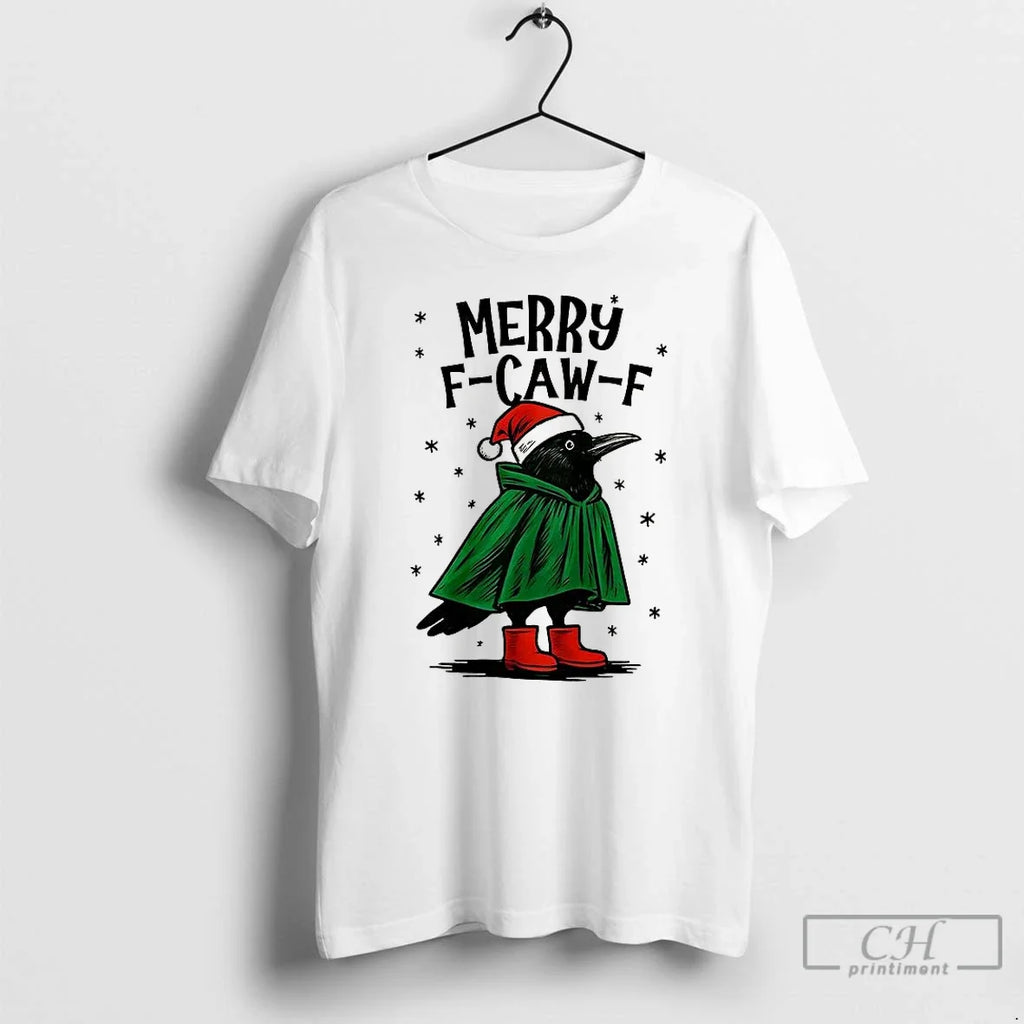 Classic Merry F Caw Christmas - Adult & Kids T-Shirts, Sweatshirts & Hoodies apparel design preview 1
