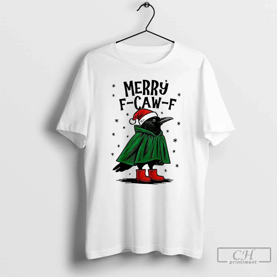 Classic Merry F Caw Christmas - Adult & Kids T-Shirts, Sweatshirts & Hoodies apparel design preview 1
