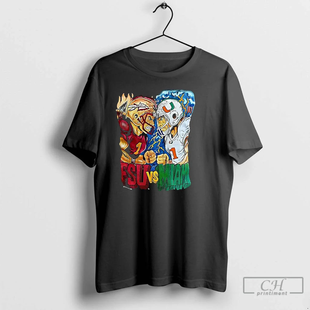 Classic Miami Vs Fsu Game Cartoon 2025 - Adult & Kids T-Shirts, Sweatshirts & Hoodies apparel design preview 1