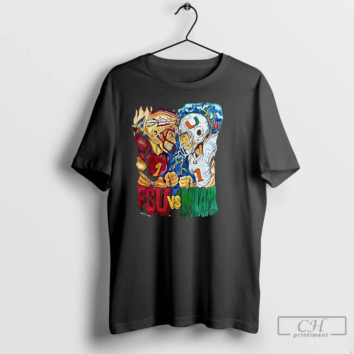 Classic Miami Vs Fsu Game Cartoon 2025 - Adult & Kids T-Shirts, Sweatshirts & Hoodies apparel design preview 1