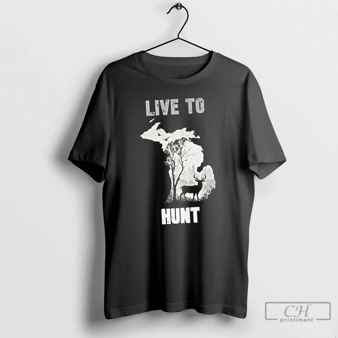 Classic Michigan Deer Live To Hunt - Adult & Kids T-Shirts, Sweatshirts & Hoodies apparel design preview 1