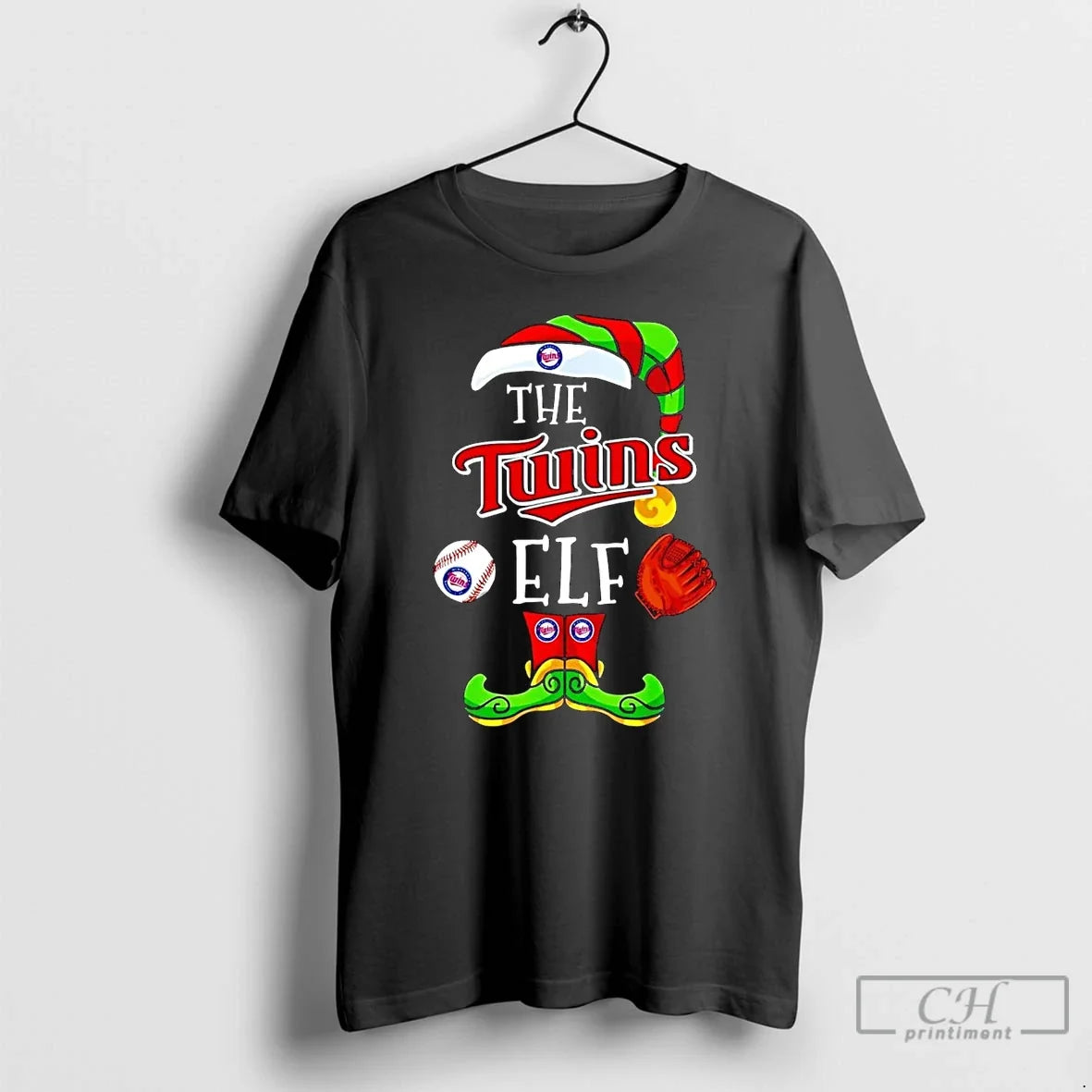 Classic Minnesota Twins Angels Elf Christmas - Adult & Kids T-Shirts, Sweatshirts & Hoodies apparel design preview 1