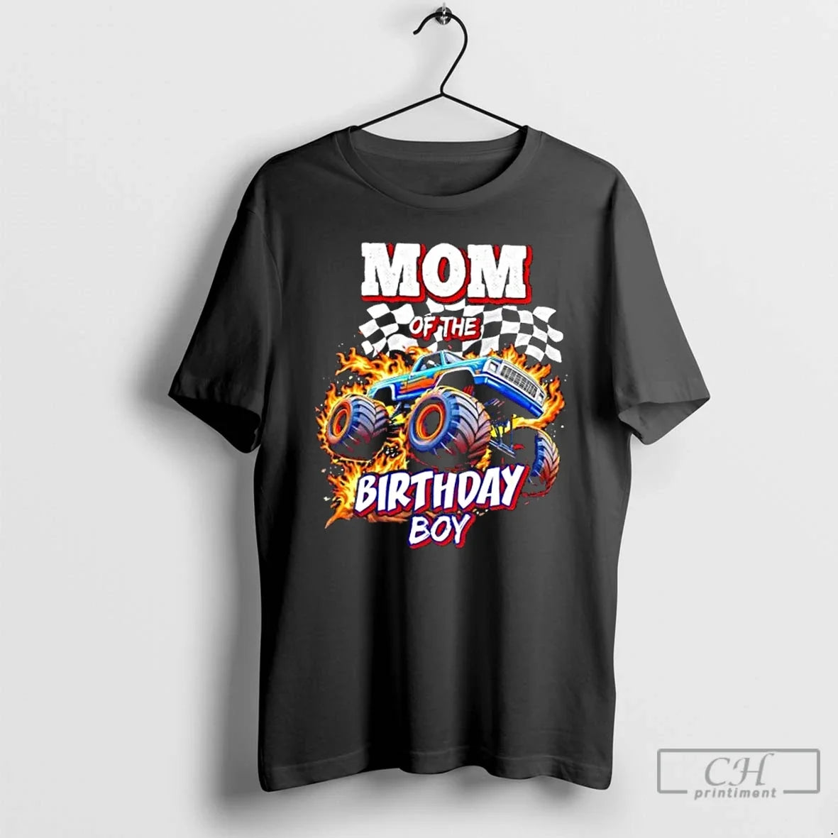 Classic Mom Of The Birthday Boy Monster Truck - Adult & Kids T-Shirts, Sweatshirts & Hoodies apparel design preview 1