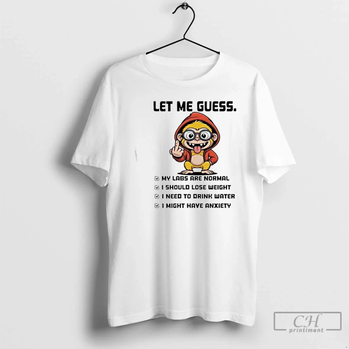 Classic Monkey Let Me Guess My Labs Are Normal I - Adult & Kids T-Shirts, Sweatshirts & Hoodies apparel design preview 1