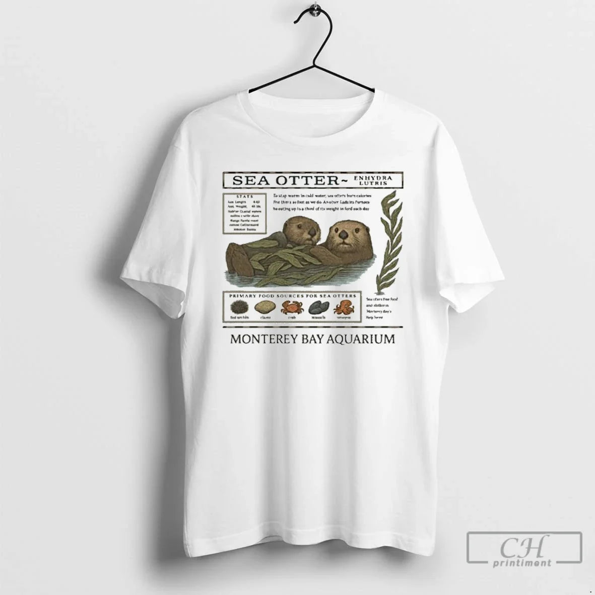 Classic Monterey Bay Aquarium Otter - Adult & Kids T-Shirts, Sweatshirts & Hoodies apparel design preview 1