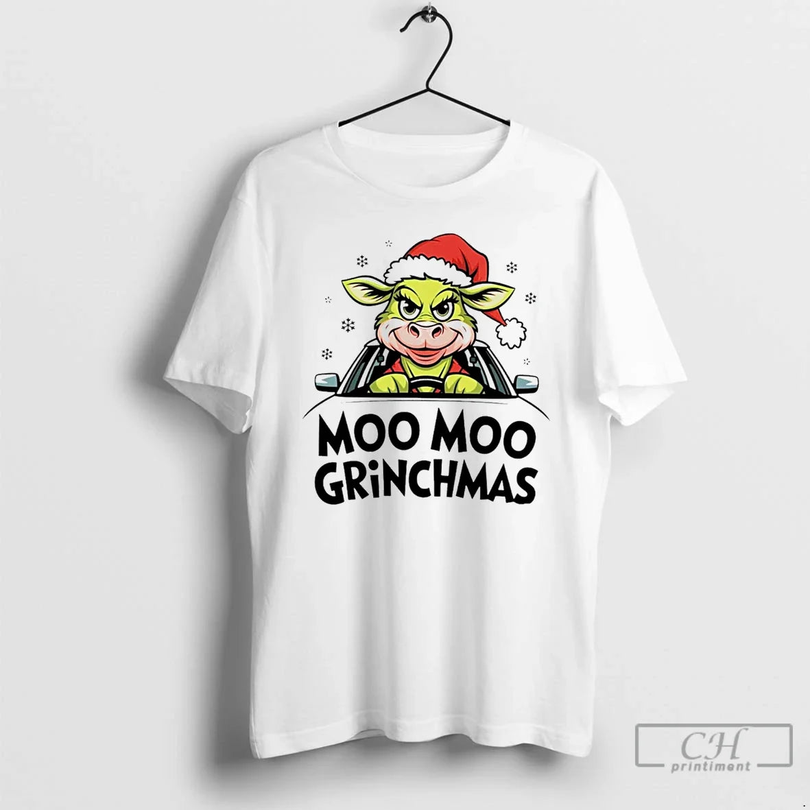 Classic Moo Grinchmas Christmas White - Adult & Kids T-Shirts, Sweatshirts & Hoodies apparel design preview 1