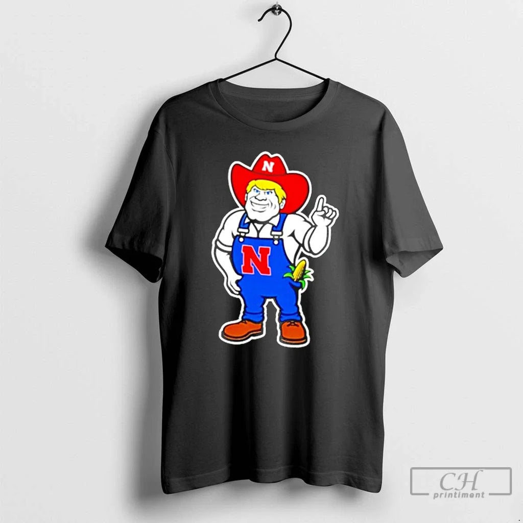 Classic Nebraska Huskers Herbie Mark Mascot - Adult & Kids T-Shirts, Sweatshirts & Hoodies apparel design preview 1