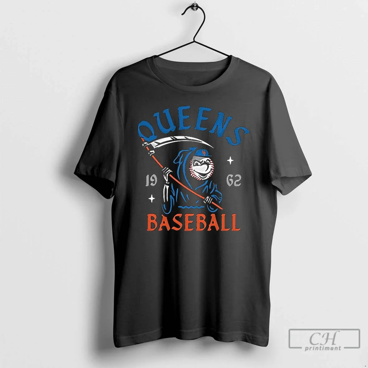 Classic New York Mets Mr Met Reaper 1962 Mlb - Adult & Kids T-Shirts, Sweatshirts & Hoodies apparel design preview 1