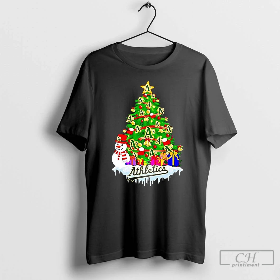 Classic Oakland Athletics Christmas Tree - Adult & Kids T-Shirts, Sweatshirts & Hoodies apparel design preview 1