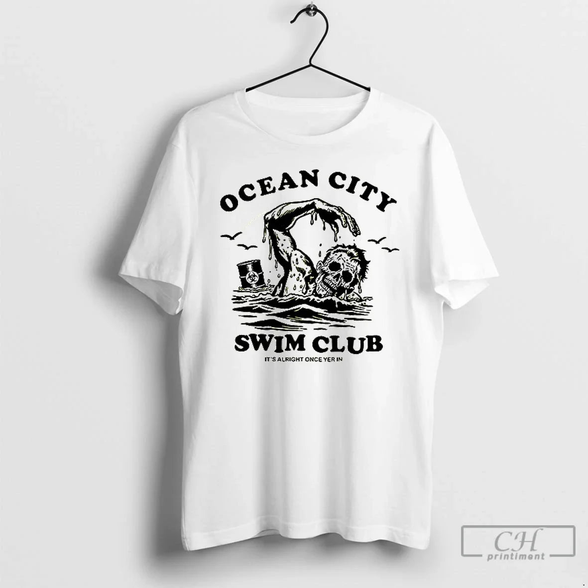 Classic Ocean City Swim Club Its Alright Once Yer In - Adult & Kids T-Shirts, Sweatshirts & Hoodies apparel design preview 1